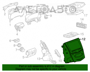 Monitor, display, navigație Cadillac CTS 15-18 ecran tactil, fără încălzirea scaunelor.