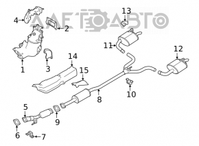 Colector de evacuare cu catalizator pentru Nissan Altima 19- 2.5 fwd