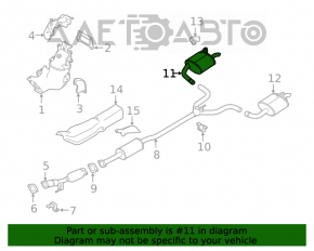 Глушитель задняя часть, бочка правая Nissan Altima 19- 2.5 fwd