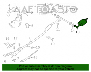 Silentioasa spate, teava stanga Nissan Altima 19- 2.5 awd