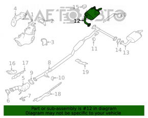 Silentioasa spate, teava dreapta Nissan Altima 19- 2.5 awd