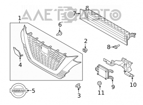 Эмблема решетки радиатора grill Nissan Altima 19-