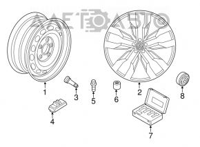 Центральный колпачок на диск, комплект 4шт VW Passat b8 16-19 USA тип 2 165мм