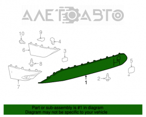 Губа заднего бампера центр Toyota Prius 50 16- touring