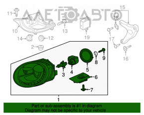 Far dreapta față asamblată VW Beetle 12-13 xenon