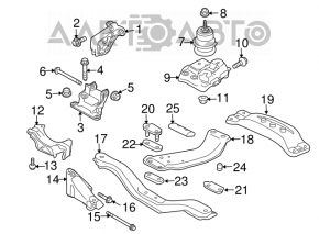 Pernele centrale ale motorului Subaru Outback 10-14 2.5