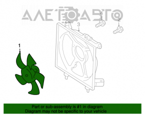 Paletele ventilatorului de răcire drept al Subaru Outback 10-14 2.5