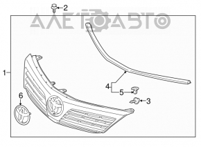 Grila radiatorului cu emblema Toyota Camry v50 12-14 usa L