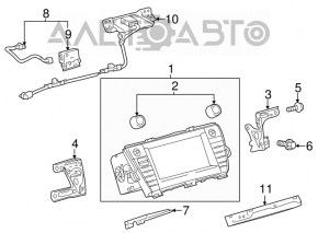 Monitorul, afișajul Toyota Prius V 15-17 restul