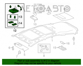 Plafonul de iluminare frontal pentru Toyota Prius V 12-17 sub trapă