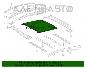 Acoperișul metalic pentru Toyota Prius V 12-17 cu trapă, tăiat.