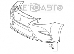 Bara față goală Lexus ES300h ES350 16-18 restilizată cu senzori de parcare, nouă, originală OEM.