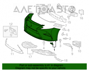 Бампер передний голый Lexus ES300h ES350 16-18 рест под парктроники новый OEM оригинал