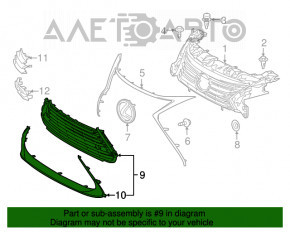 Нижняя решетка переднего бампера Lexus ES300h ES350 13-15 дорест TW