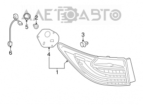 Lanterna exterioară aripă dreapta Lexus ES300h ES350 16-18 restilizată