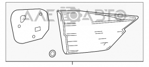 Lampa interioară pentru capacul portbagajului stânga Lexus ES300h ES350 16-18 restilizat.