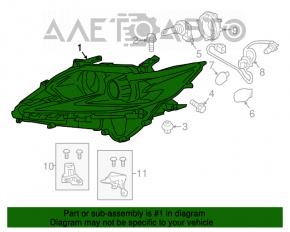 Far dreapta fata goală Lexus ES300h ES350 16-18 restilizat halogen.