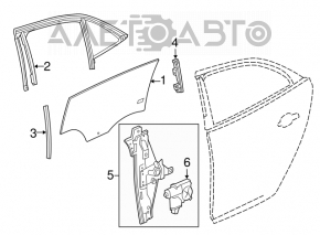 Geam electric cu motor spate dreapta Chevrolet Malibu 13-15