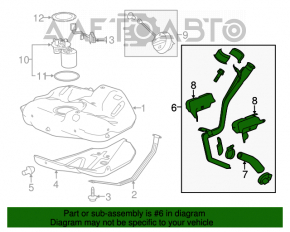 Gâtul de umplere a rezervorului de combustibil Chevrolet Malibu 13-15