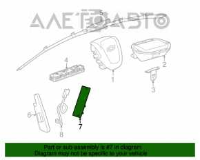 Airbagul pentru scaunul din spate dreapta al Chevrolet Malibu 13-15.