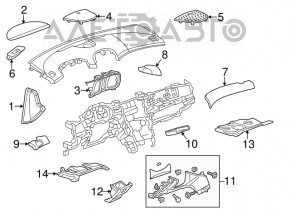 Накладка колени водителя Chevrolet Malibu 13-15 черн