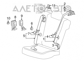 Ремень безопасности задний правый Chevrolet Malibu 13-15 черн