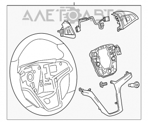 Руль голый Chevrolet Malibu 13-15 резина черн