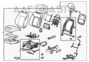 Scaunul șoferului pentru Chevrolet Malibu 13-15 fără airbag, material textil negru.