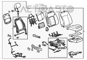 Scaun de pasager Chevrolet Malibu 13-15 piele neagră