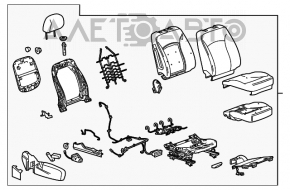 Scaunul pasagerului pentru Chevrolet Malibu 13-15, material textil, negru.