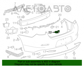 Крепление камеры заднего вида на бампере Chevrolet Malibu 13-15