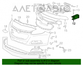 Клык усилителя переднего бампера правый Chevrolet Malibu 13-15