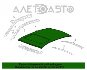 Acoperișul din metal pentru Chevrolet Malibu 13-15 cu trapă, tăiat