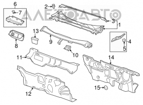 Grila stergatoarelor din plastic pentru Chevrolet Malibu 13-15