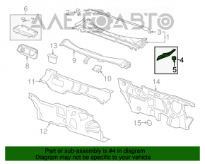 Garnitura de etanșare a ștergătoarelor de pe grila dreapta Chevrolet Malibu 13-15