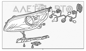 Фара передняя правая в сборе Chevrolet Malibu 13-15 ксенон черн