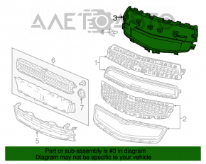 Baza grilei radiatorului pentru Chevrolet Malibu 13 pre-restyling