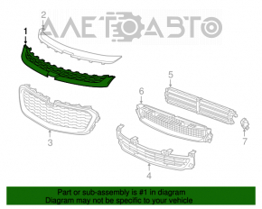 Grila radiatorului de sus Chevrolet Malibu 14-15 restul