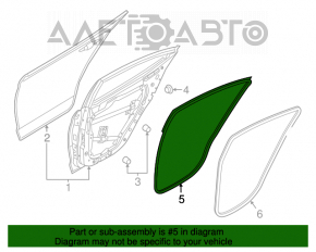 Garnitura ușii din spate dreapta pentru Hyundai Elantra AD 17-20