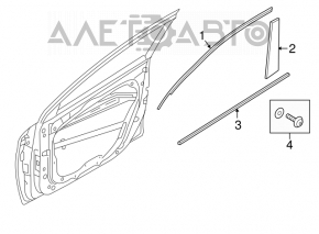 Sticla portiera centrala fata dreapta Hyundai Elantra AD 17-20 crom nou original OEM