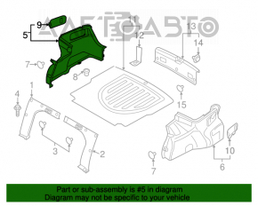 Capacul arcului drept Hyundai Elantra AD 17-20 negru, zgâriat, pentru curățare