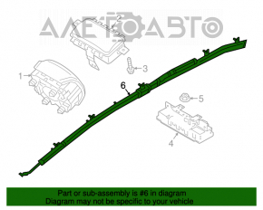 Perdeaua de aer pentru airbag, perdeaua laterală stângă Hyundai Elantra AD 17-20.