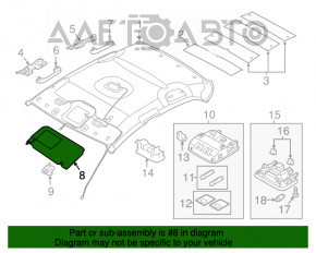 Козырек правый Hyundai Elantra AD 17-20 серый, без крючка