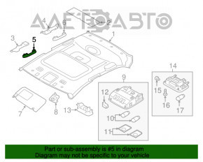 Manerul de tavan pentru Hyundai Elantra AD 17-20 negru.