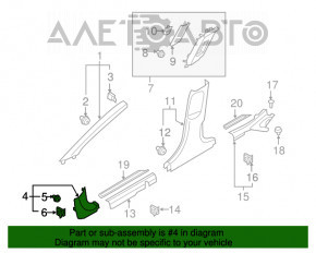 Capacul amortizorului din față dreapta inferioară Hyundai Elantra AD 17-20 negru.