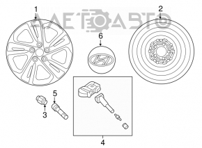 Roata de rezerva pentru Hyundai Elantra AD 17-20 R16