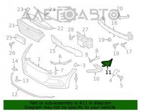 Grila de aer frontal stânga Hyundai Elantra AD 17-18 pre-restilizare fără PDC