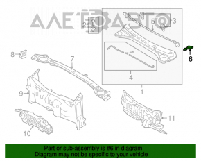 Garnitura de etanșare a grilei ștergătoarelor dreapta Hyundai Elantra AD 17-20