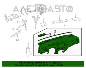 Торпедо передняя панель без AIRBAG Toyota Camry v70 19-20 черная под проекцию