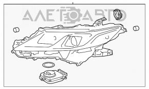 Far dreapta față Toyota Camry v70 18 cu bloc LED AFS